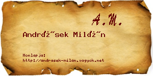 Andrásek Milán névjegykártya